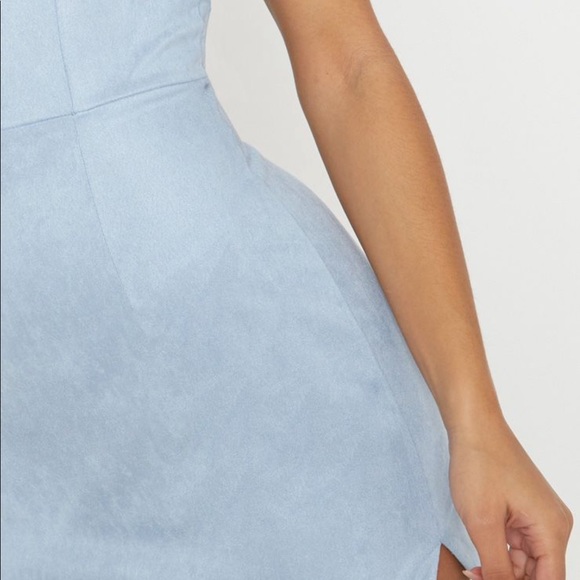 Baby blue suede dress - Picture 3 of 4